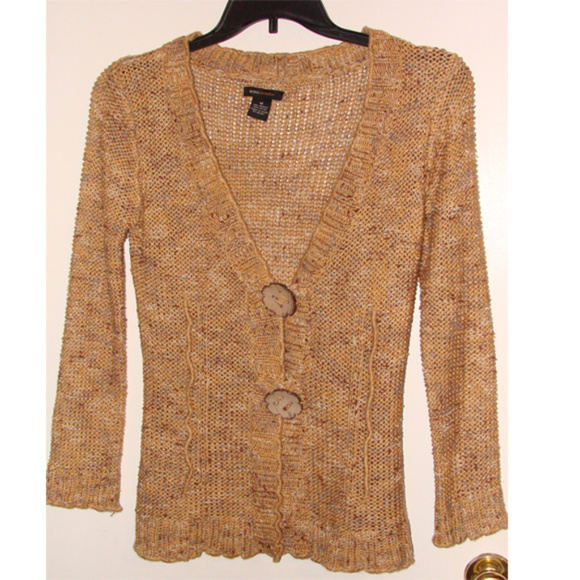 Bcbgmaxazria chunky knit boho cardigan M/S - Picture 3 of 5